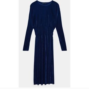 Zara Dark Blue Midi Dress - Small